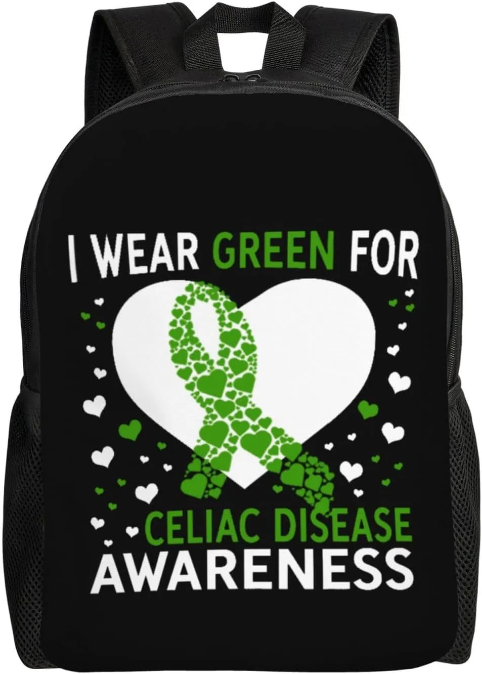 Celiac Disease Awareness Backpack for Women Men Worker Teacher Business Travel Backpacks Shoulders Bag Daypack Bookbag with Mesh Pockets