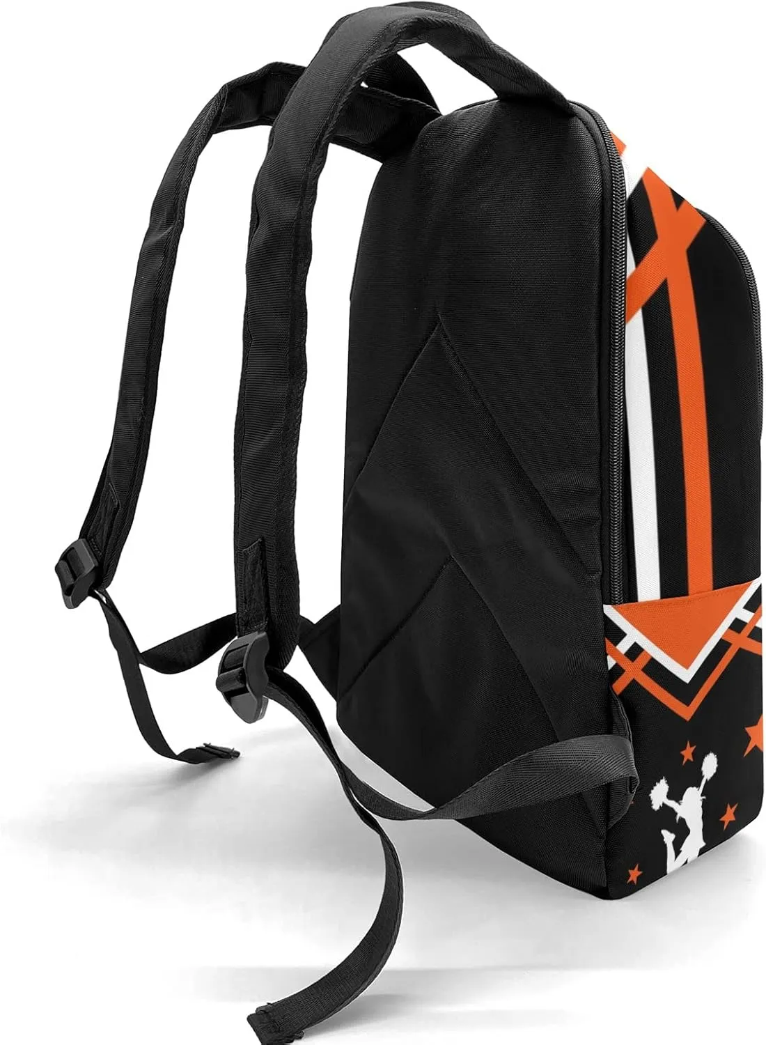 Cheerleader Cheer Orange Personalized Backpack for Teen Boys Girls,Custom Travel Backpack Bookbag Casual Bag Name Gift