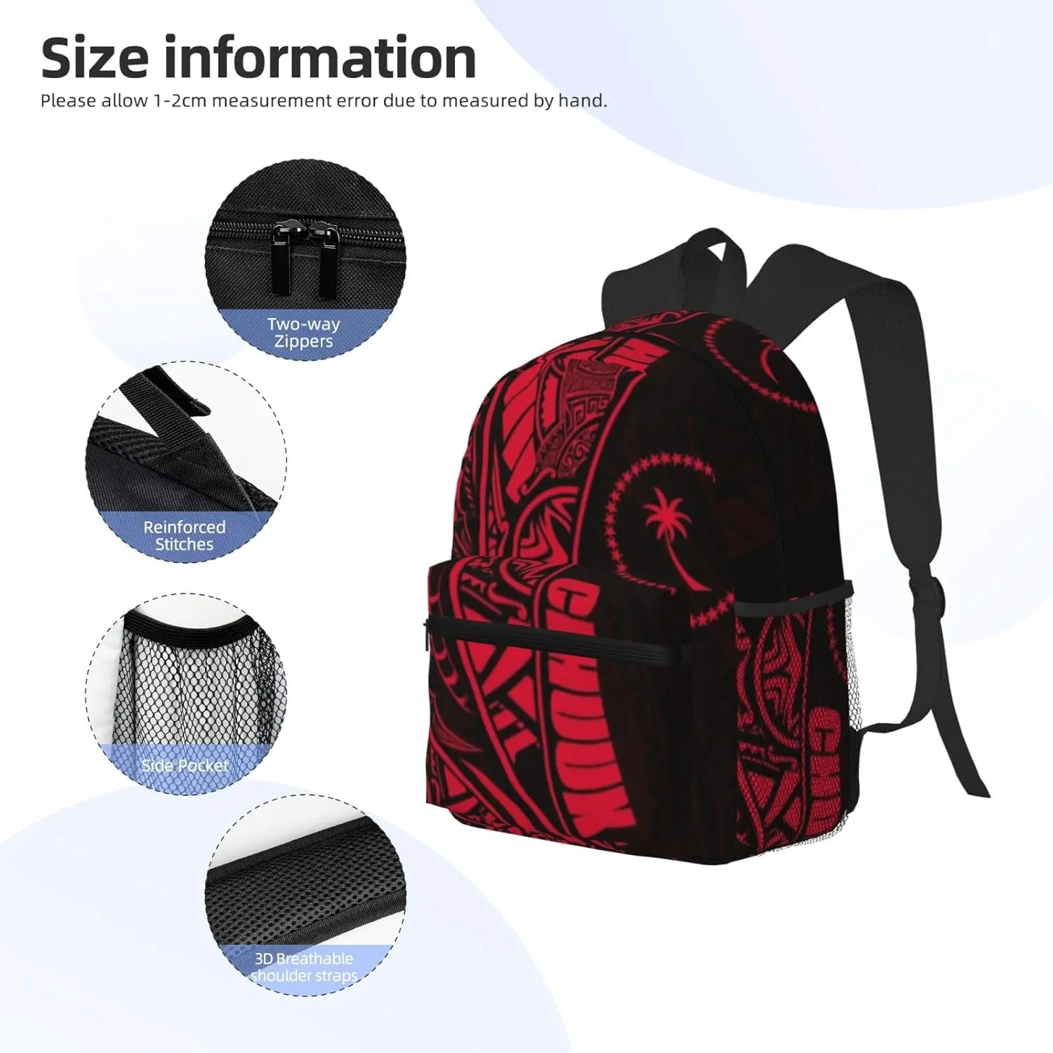 Chuuk Polynesian Pattern Luxury Backpack 16 Inch Laptop Backpacks For Women Men Large Bags For Travel Hiking Camping Day Pack Outdoor Daypack