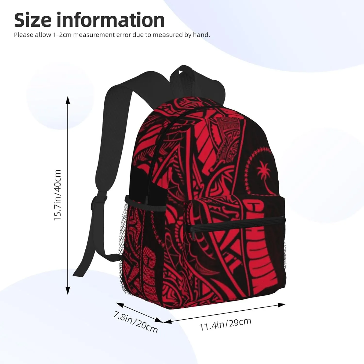 Chuuk Polynesian Pattern Luxury Backpack 16 Inch Laptop Backpacks For Women Men Large Bags For Travel Hiking Camping Day Pack Outdoor Daypack