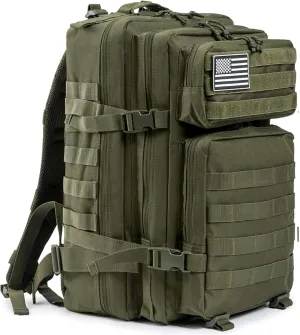 Ciana Large Military Tactical Backpack Bug Out Bag Rucksack for Men Large Capacity Rucksacks Army Outdoor Assault Pack Go Bag for Hunting (Army Green)