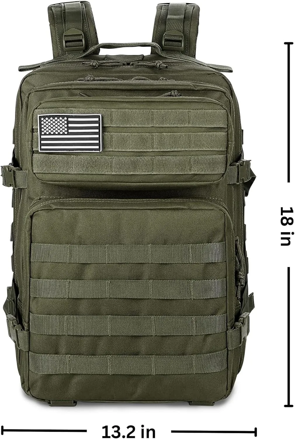 Ciana Large Military Tactical Backpack Bug Out Bag Rucksack for Men Large Capacity Rucksacks Army Outdoor Assault Pack Go Bag for Hunting (Army Green)