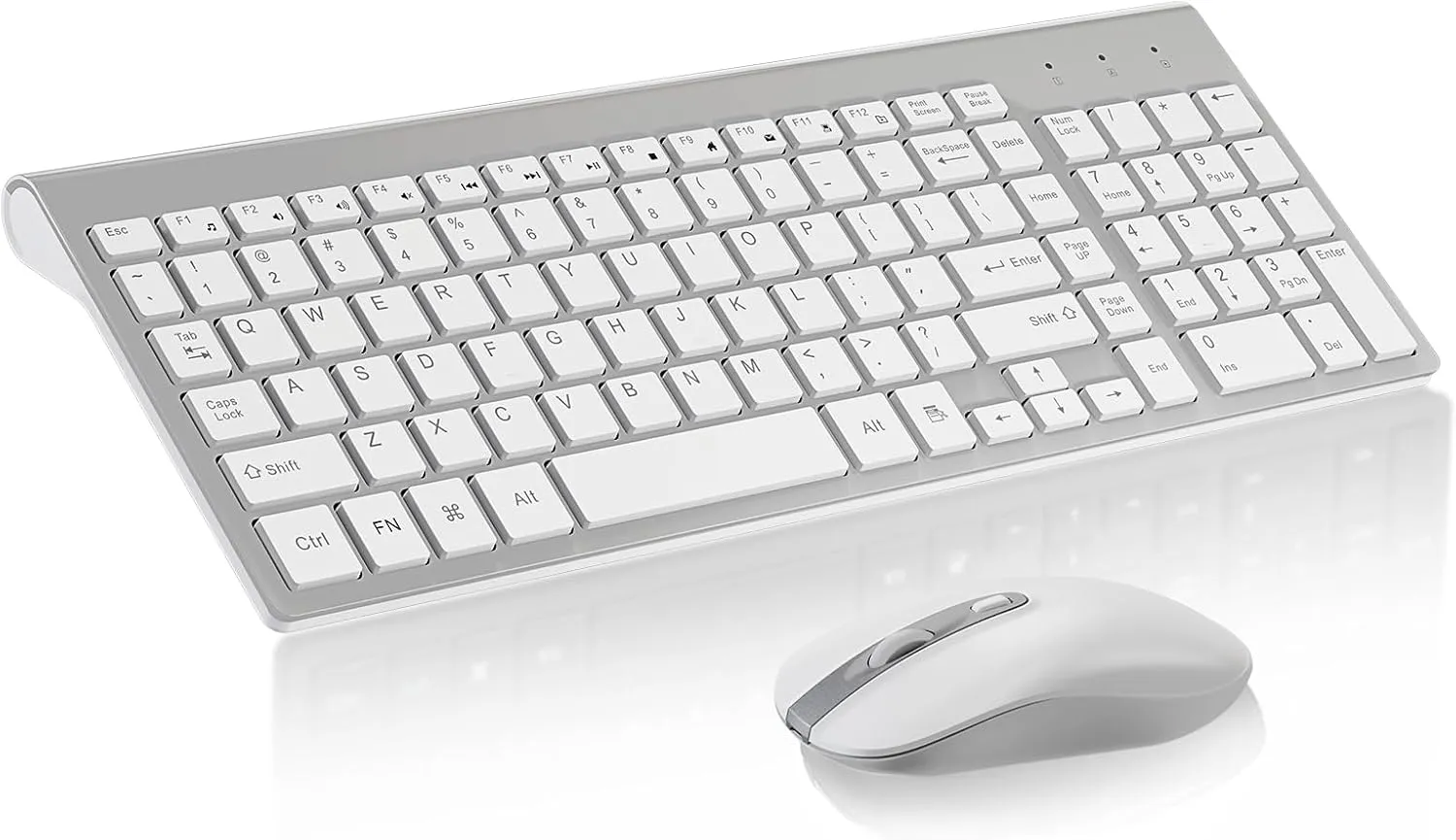 cimetech EasyTyping KF10 Wireless Keyboard and Mouse Combo, [Silent Scissor Switch Keys][Labor-Saving Keys] Ultra Slim Wireless Computer Keyboard and Mouse, Easy Setup for PC/Laptop/Windows - Silver