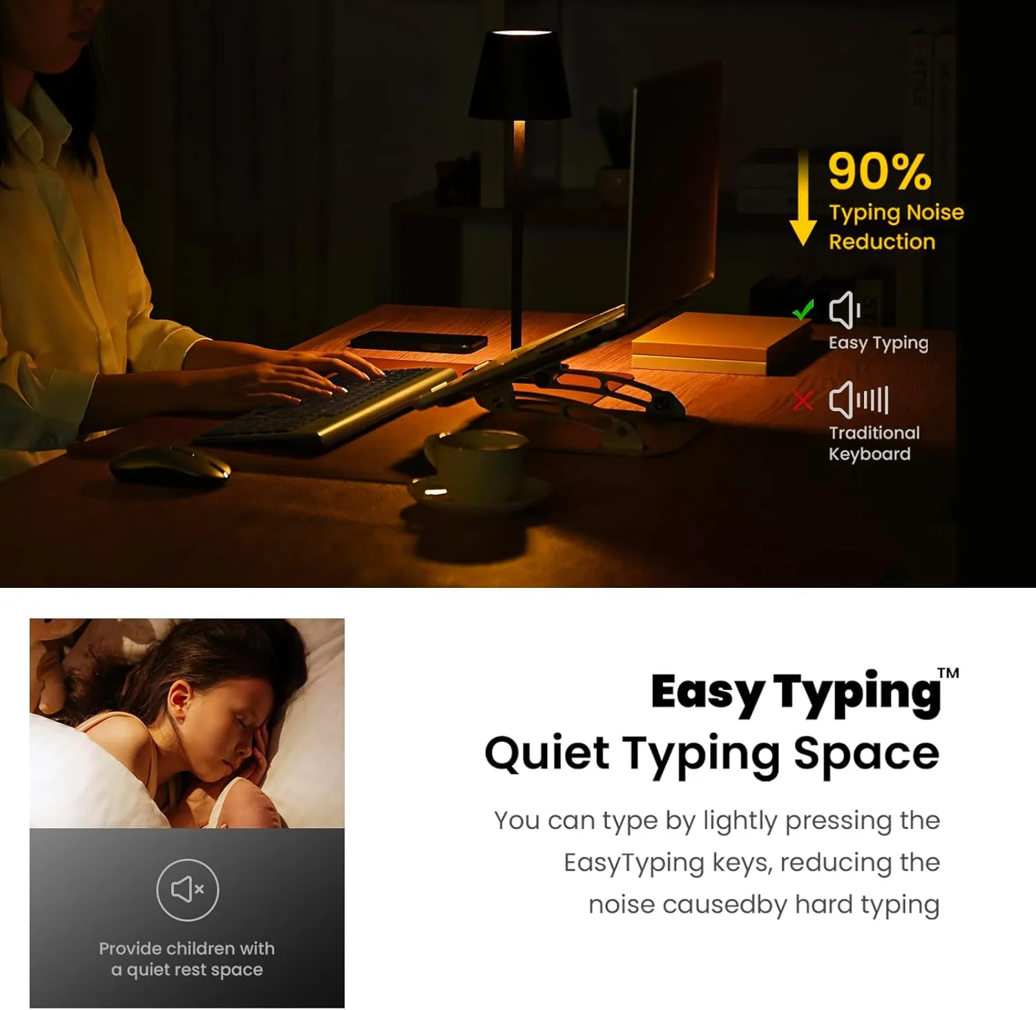 cimetech EasyTyping KF10 Wireless Keyboard and Mouse Combo, [Silent Scissor Switch Keys][Labor-Saving Keys] Ultra Slim Wireless Computer Keyboard and Mouse, Easy Setup for PC/Laptop/Windows - Silver