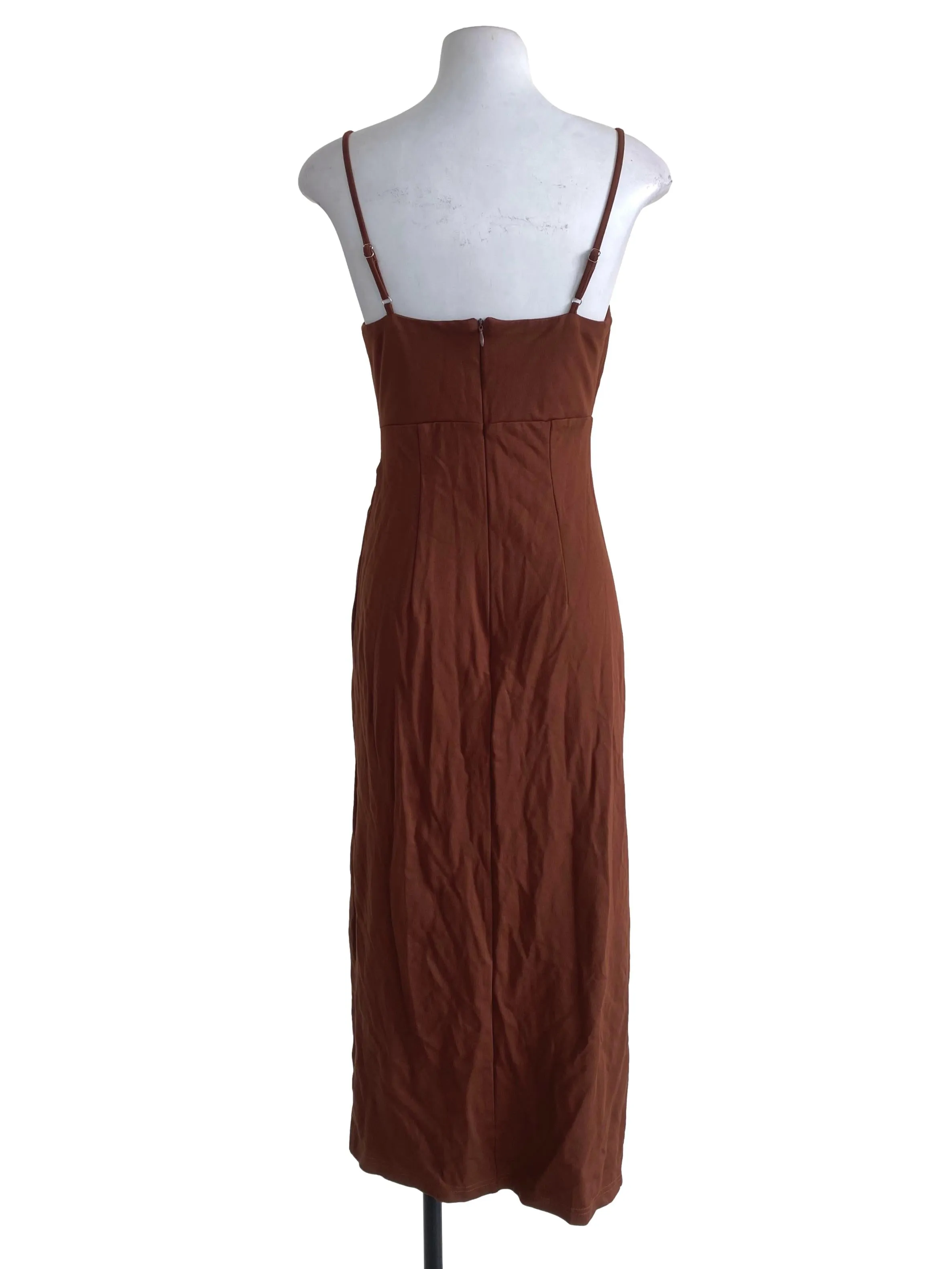 Cinnamon Brown Bottom Slit Dress
