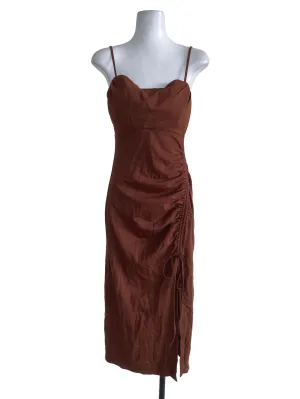 Cinnamon Brown Bottom Slit Dress