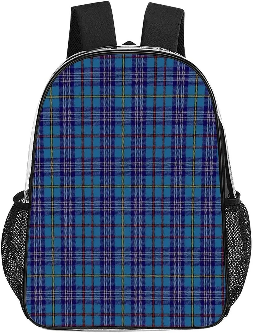 Citadel Military Academy Tartan Transparent Fashion Waterproof PVC Transparent Backpack Unisex 17 Inches