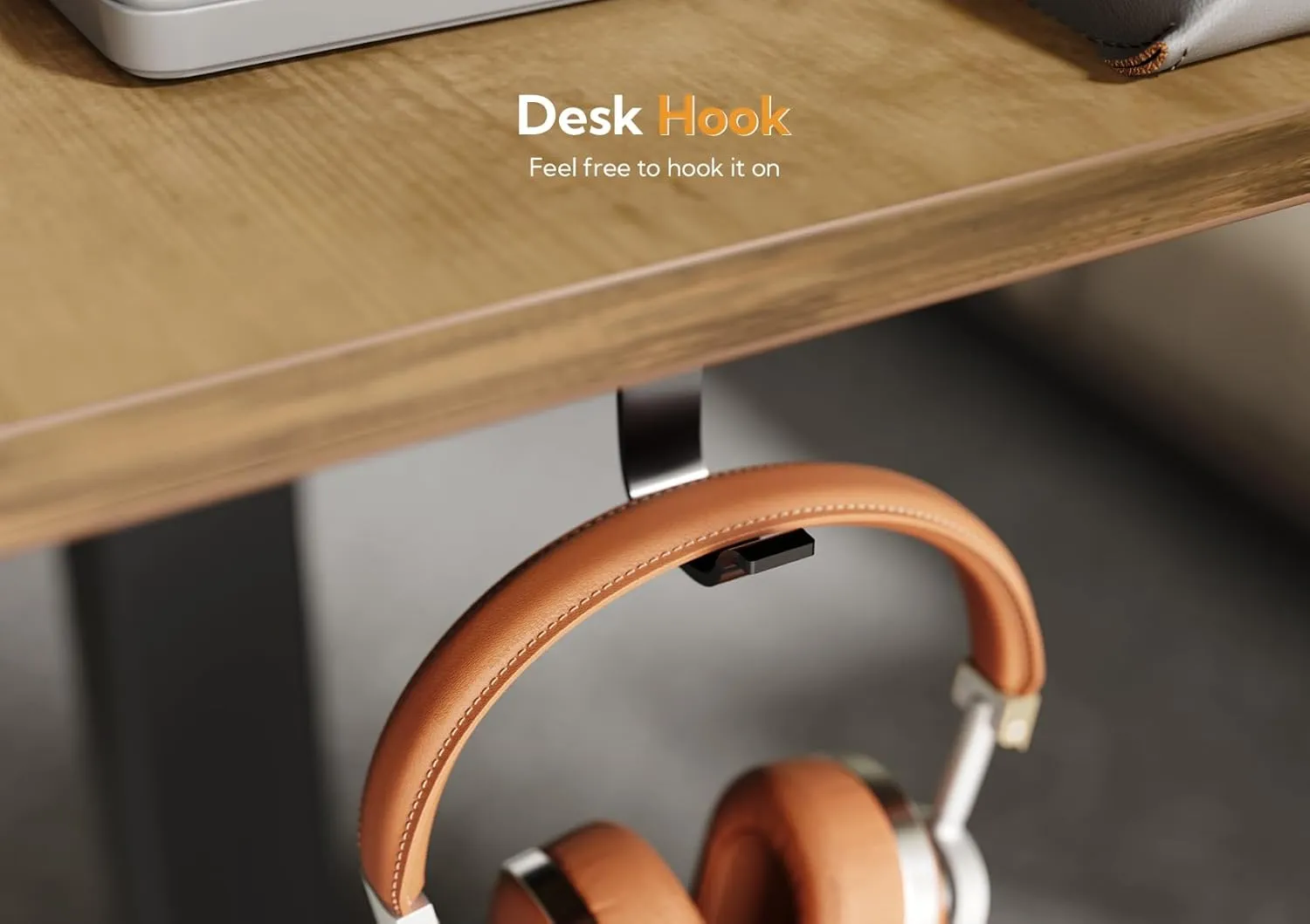 Claiks Mobile Standing Desk, Small Rolling Adjustable Desk with Wheels, Pneumatic Mobile Laptop Desks Workstation with Hook, Rustic Brown