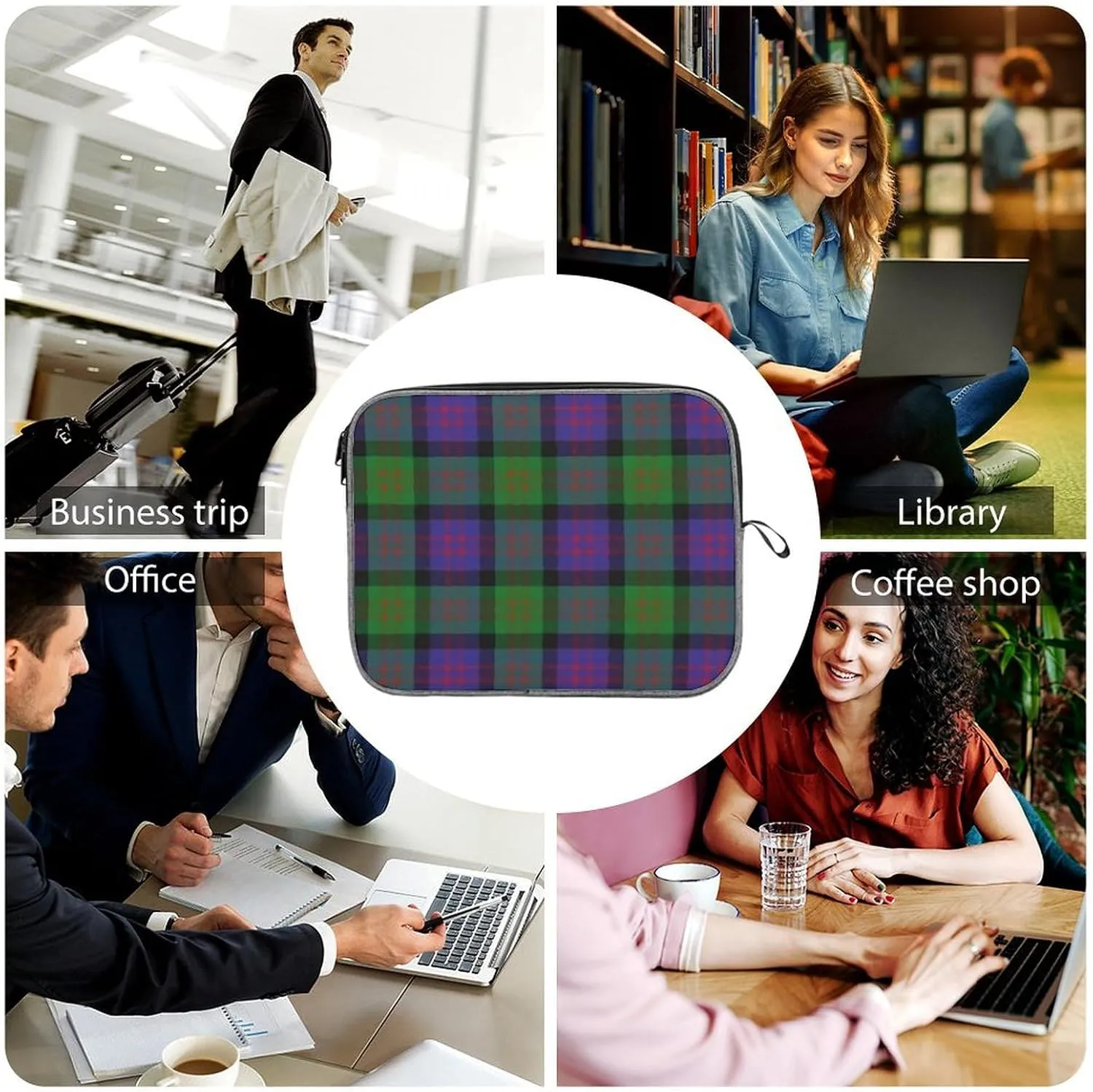 Clan Rutherford Tartan Large Capacity Portable Laptop Case Unisex