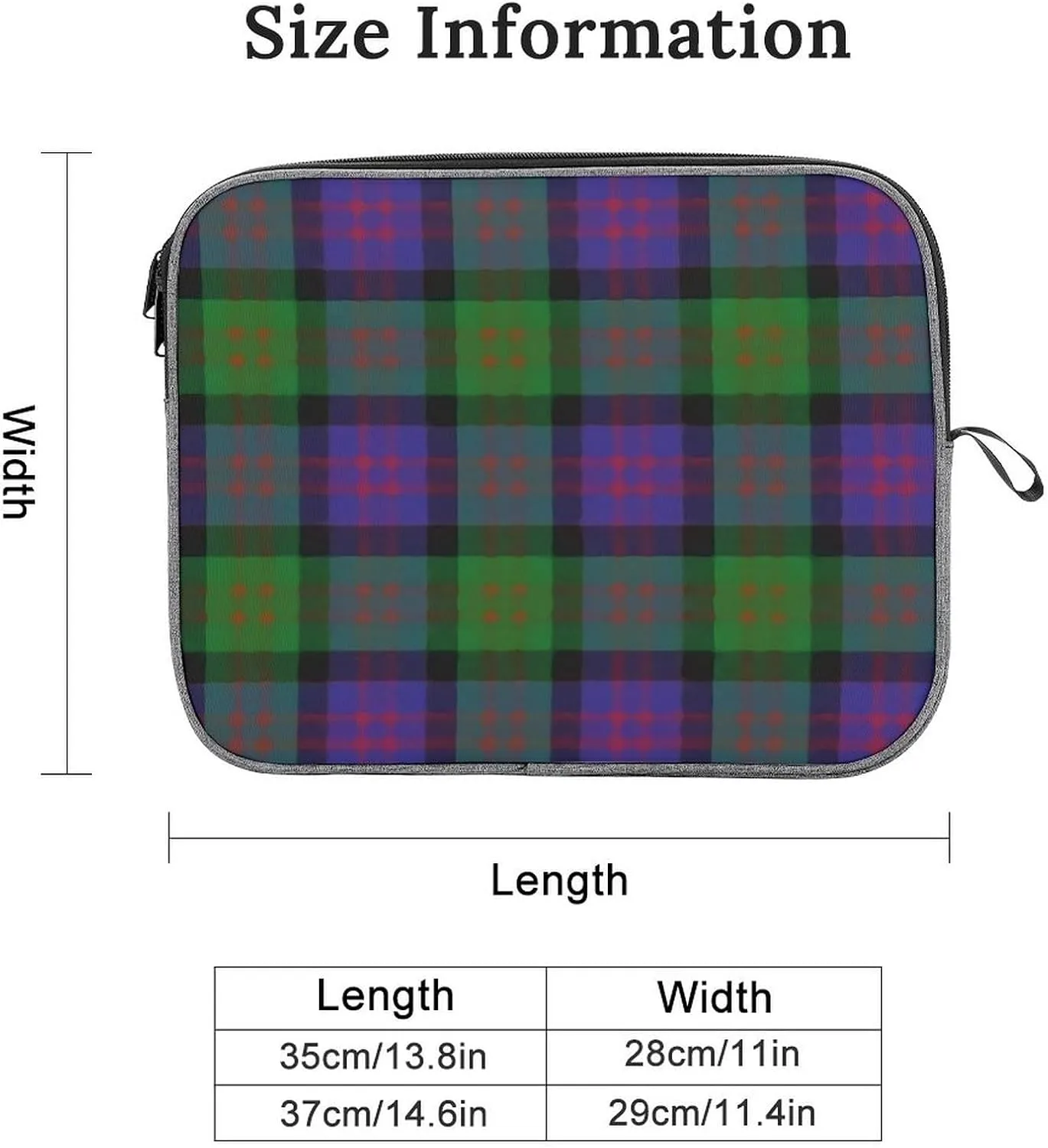 Clan Rutherford Tartan Large Capacity Portable Laptop Case Unisex