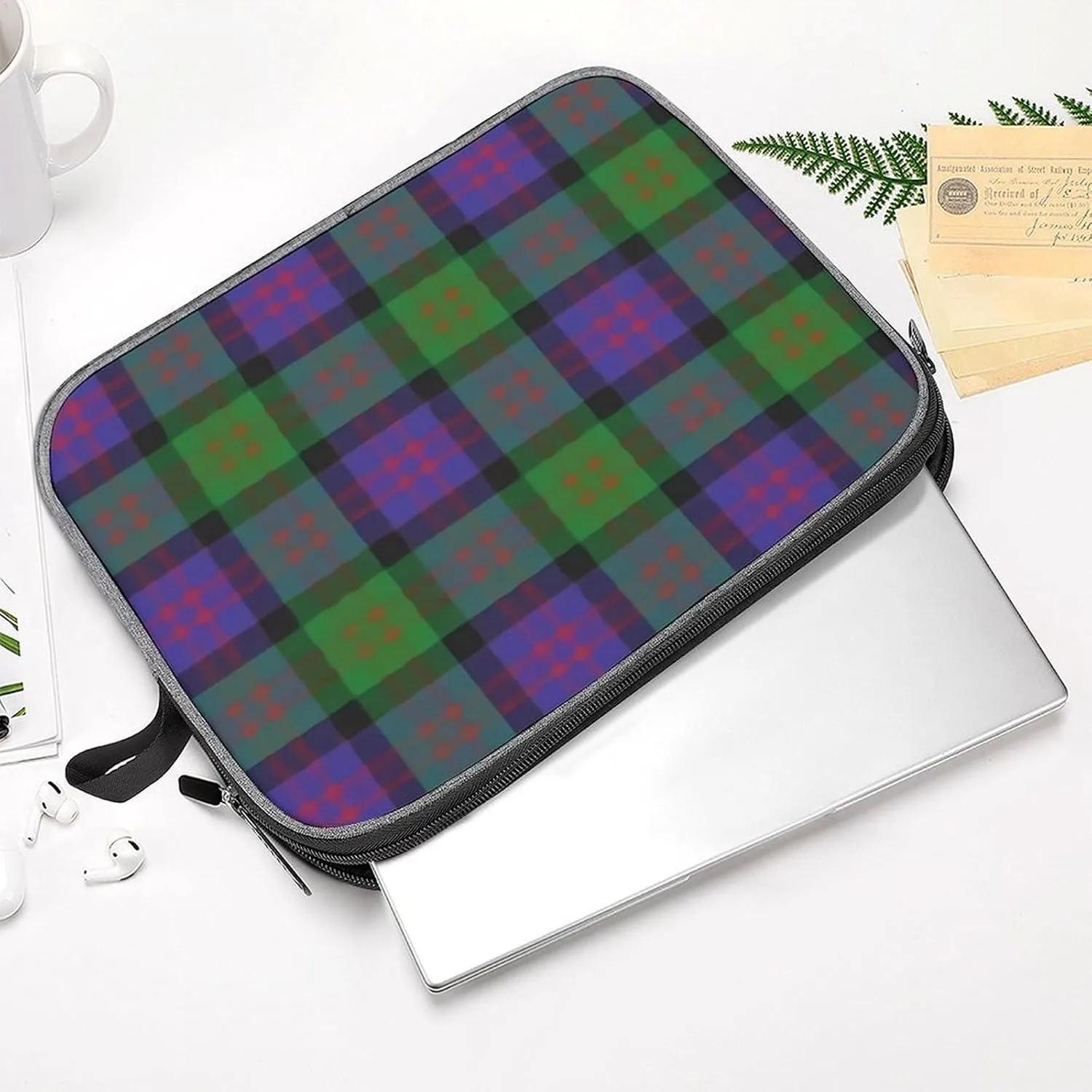 Clan Rutherford Tartan Large Capacity Portable Laptop Case Unisex