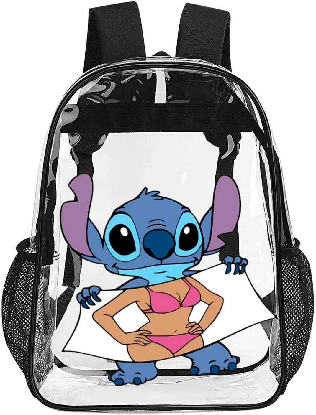 Clear Backpack Heavy Duty PVC Transparent Cartoon Backpack 17" Large Capacity See Through Bag for College