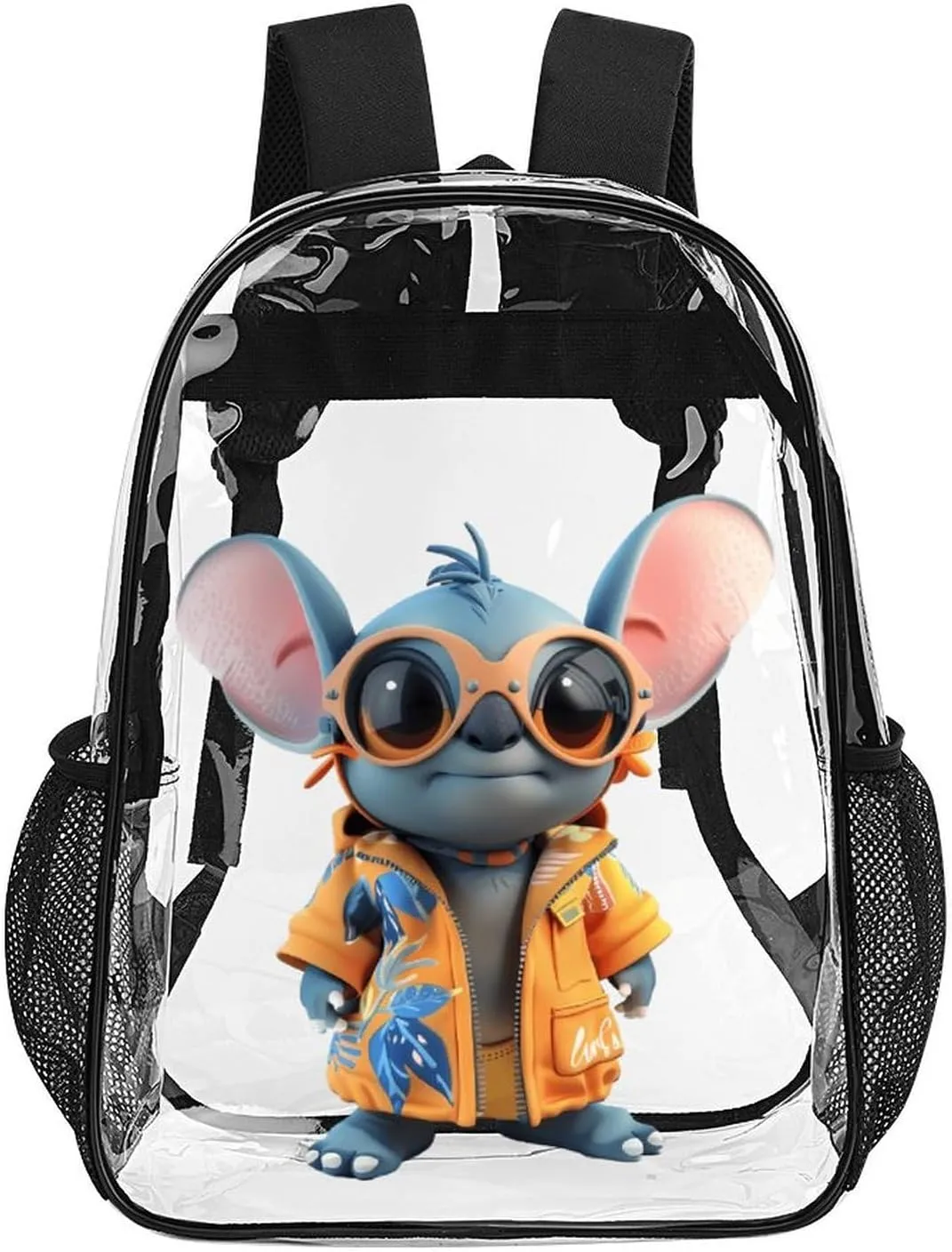 Clear Backpack Heavy Duty PVC Transparent Cartoon Backpack 17" Large Capacity See Through Bag for College