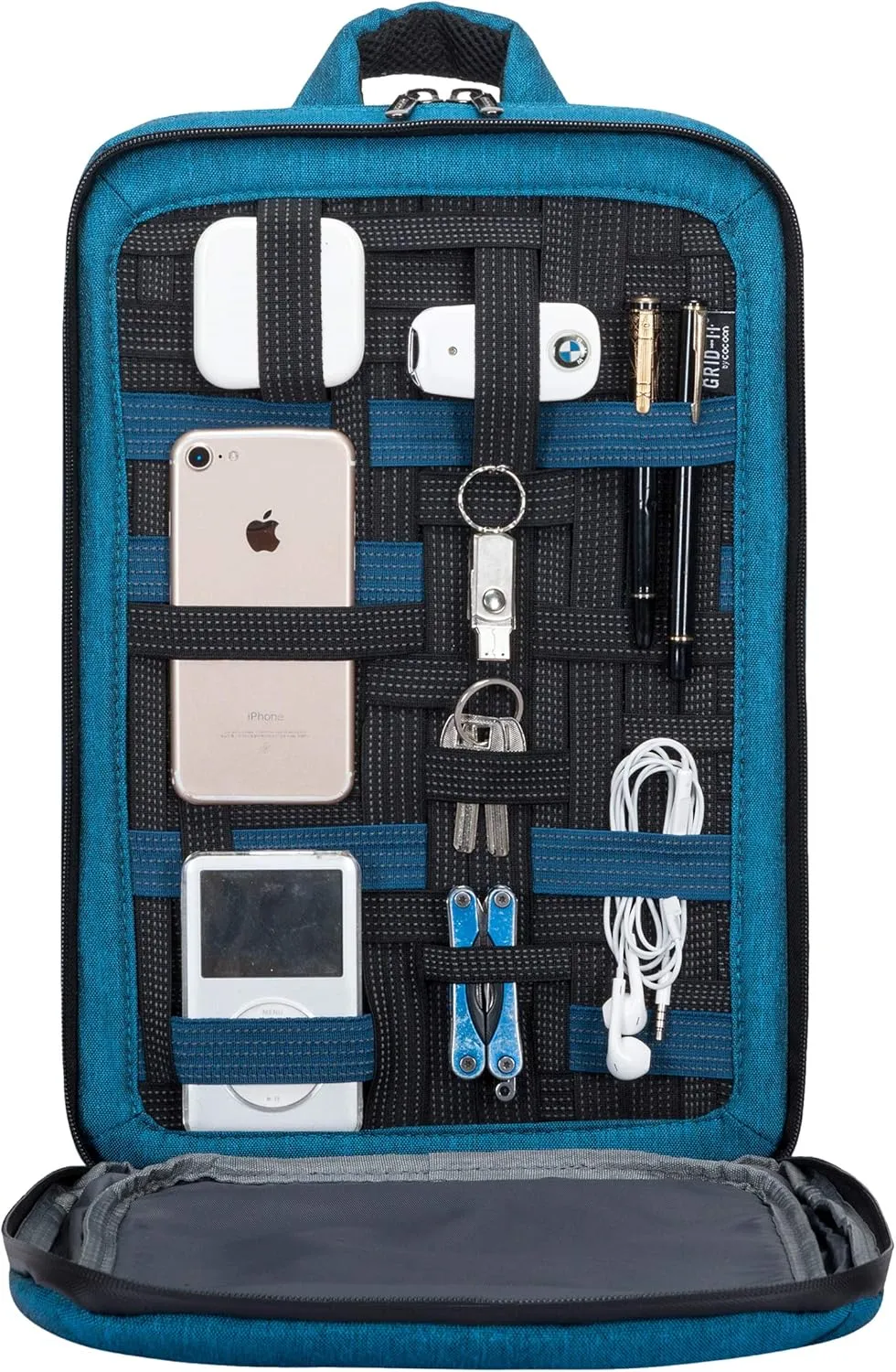 Cocoon MCP3401TL Slim 15" Backpack with Built-in Grid-IT!® Accessory Organizer (Teal/Blue)