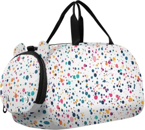 Colorful Dots Design Youth Sports Duffel Bag with Ventilated Shoe Compartment|All-Season Lightweight Travel Gym Bag for Girls & Boys|Water-Resistant Gear Bag