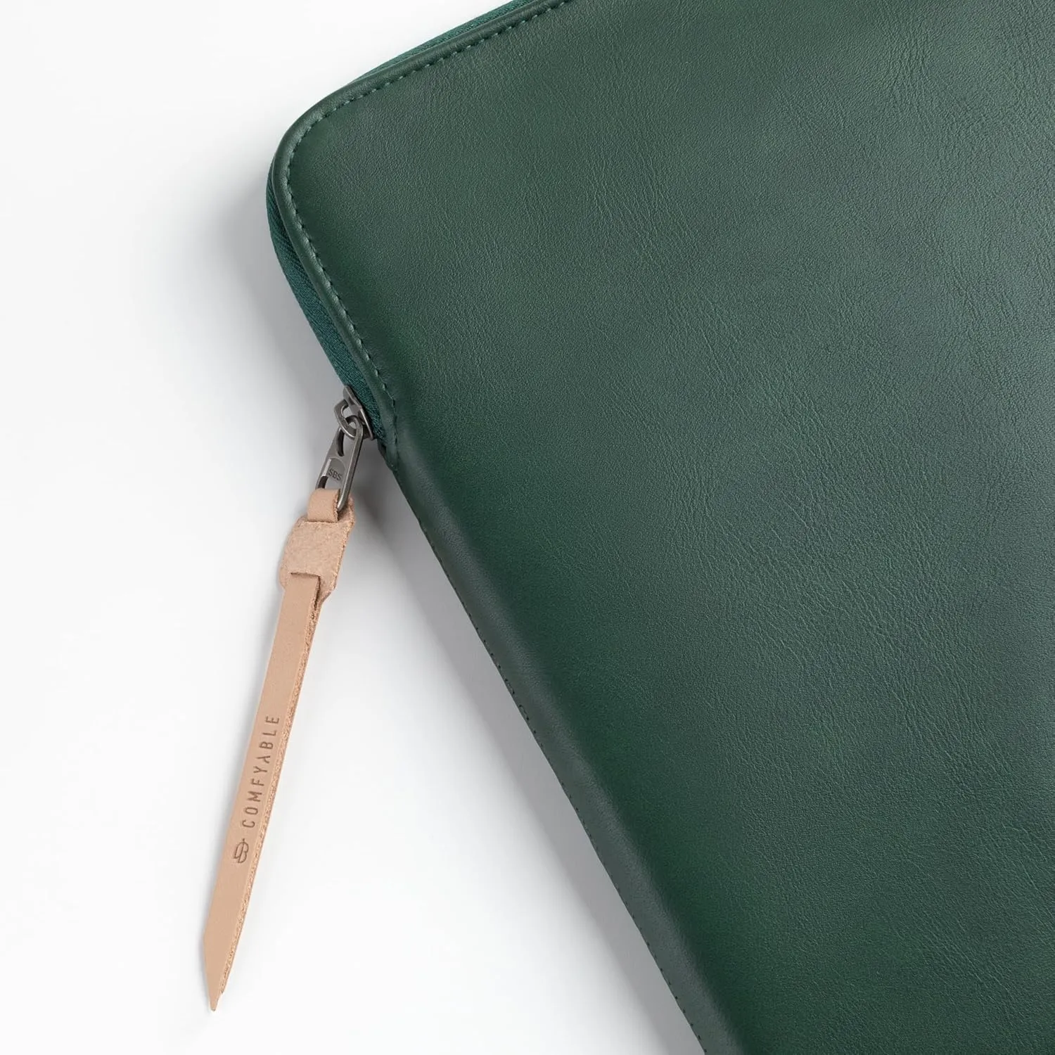 Comfyable Leather Laptop Sleeve with Accessory Pouch Compatible with 16 Inch MacBook Pro M4 2024 & 15 Inch MacBook Air M4 2025 A3241 M3 2024 A3114 (Loose Fit) M2 2023, Green