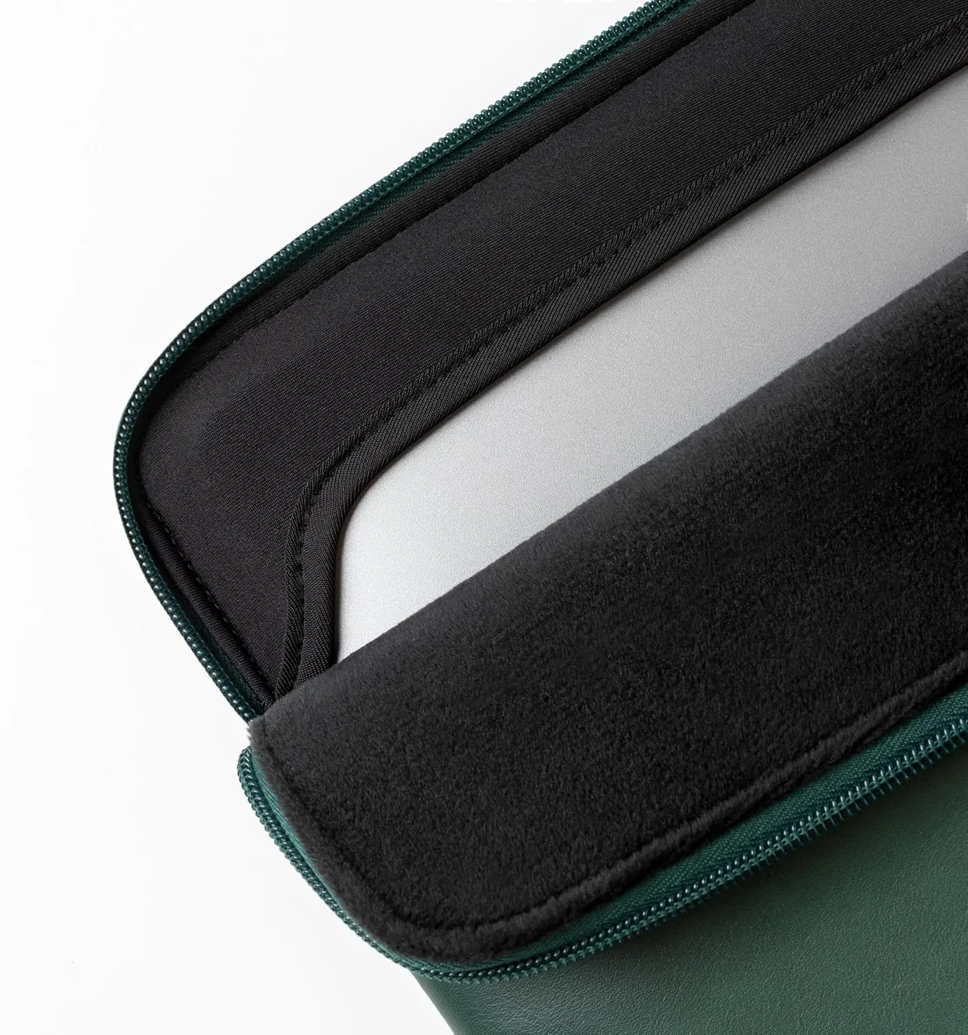 Comfyable Leather Laptop Sleeve with Accessory Pouch Compatible with 16 Inch MacBook Pro M4 2024 & 15 Inch MacBook Air M4 2025 A3241 M3 2024 A3114 (Loose Fit) M2 2023, Green
