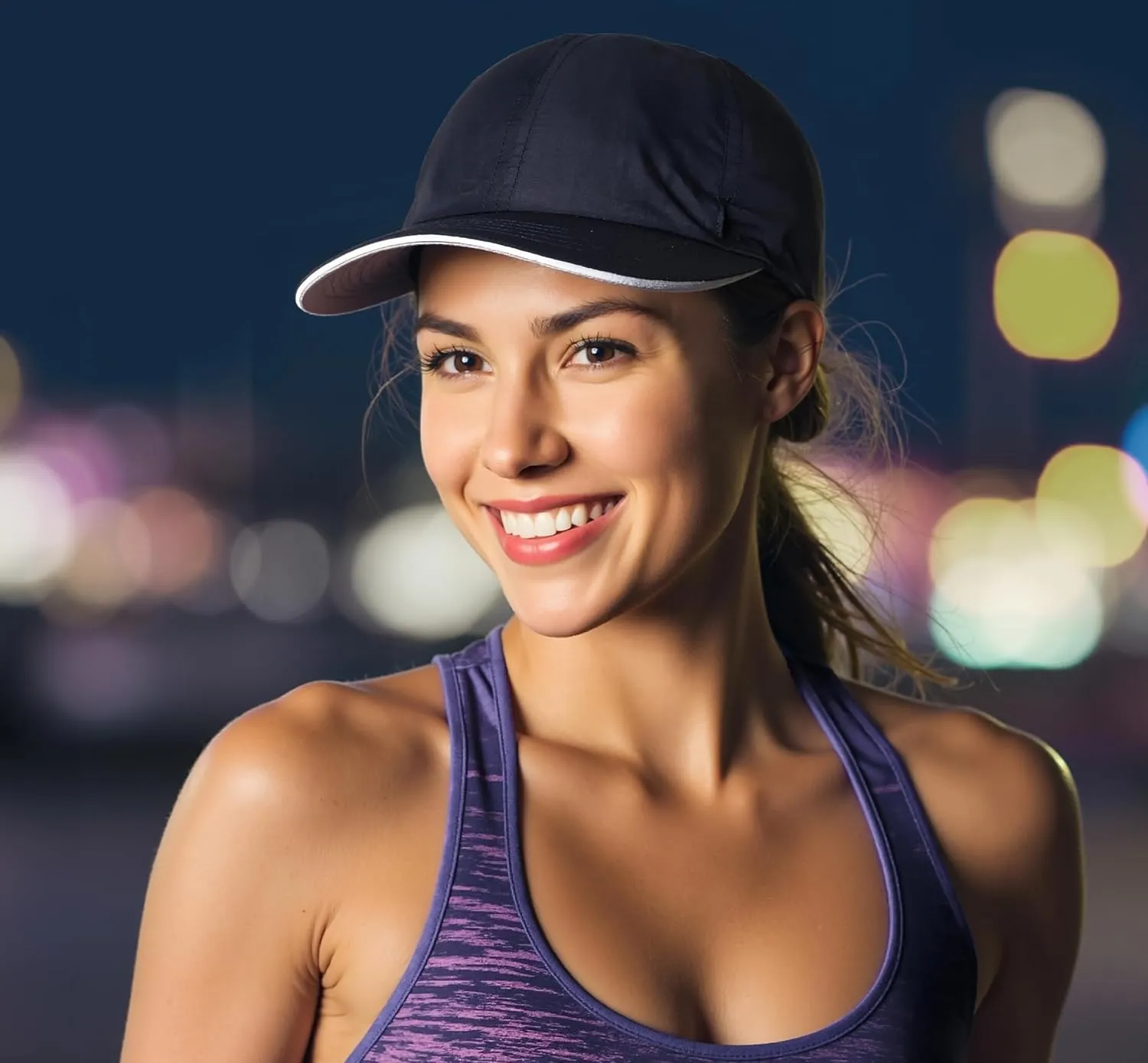 Connectyle Mens Womens Quick Dry Performance Running Cap Lightweight Reflective Sports Hat UPF 50  Outdoor Athletic Sun Cap