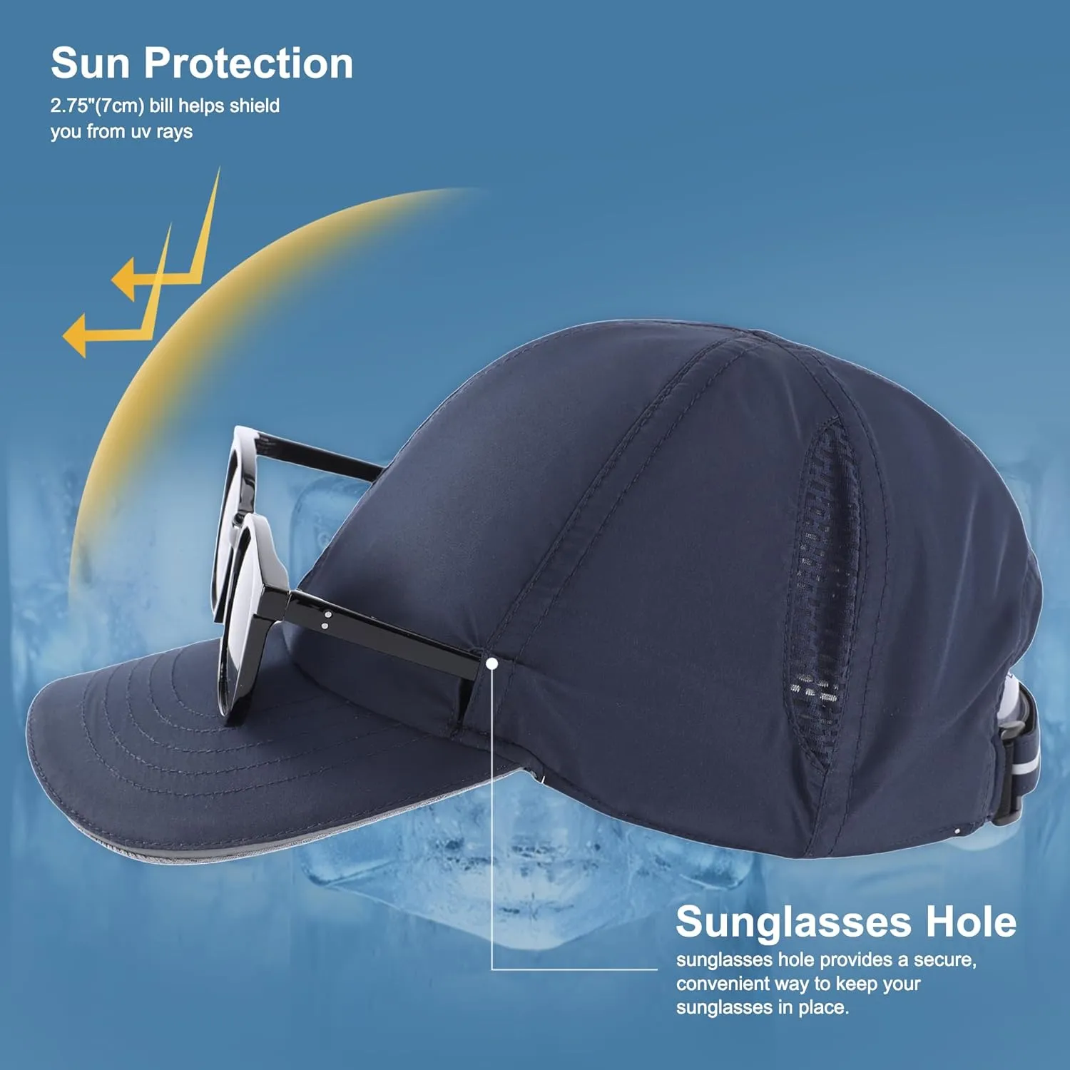Connectyle Mens Womens Quick Dry Performance Running Cap Lightweight Reflective Sports Hat UPF 50  Outdoor Athletic Sun Cap