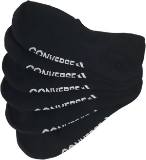 Converse Men's 3 Pack Flat Knit Ultra Low Socks No Show Made For Chucks Shoe Size 6-12 (Black/White)