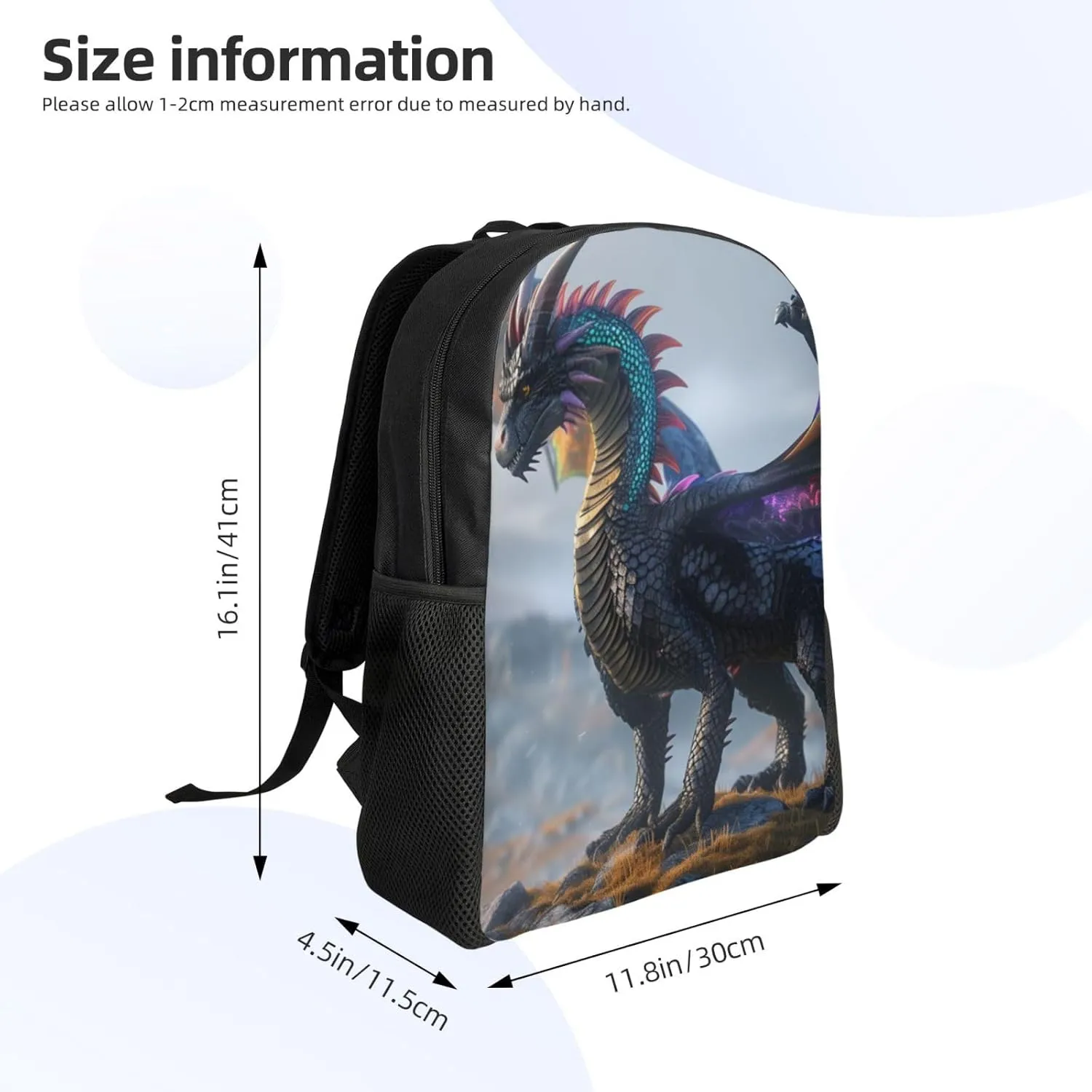 Cool Dragon Backpack Waterproof Anti Theft Durable Light Laptop Bag Backpacks For Women Men Travel Gym Backpack