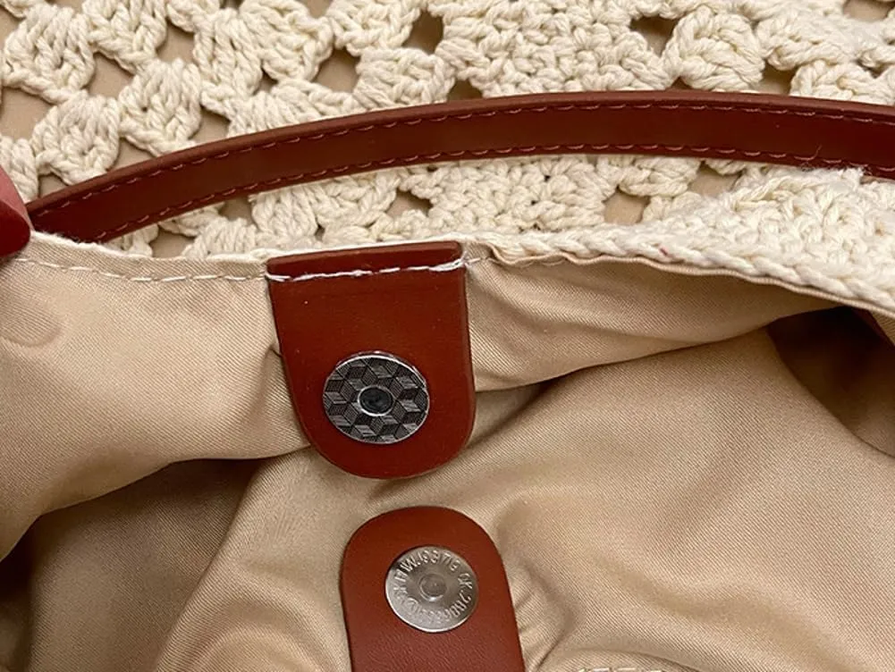Crochet Mesh Boho Handbag Summer Straw Cross Body Purses Women Travel Knit Shoulder Tote Hobo Bags 2025