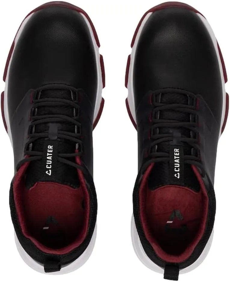 Cuater by Travis Mathew Men's The Ringer Spiked Golf Shoe, Black/Ruby Wine