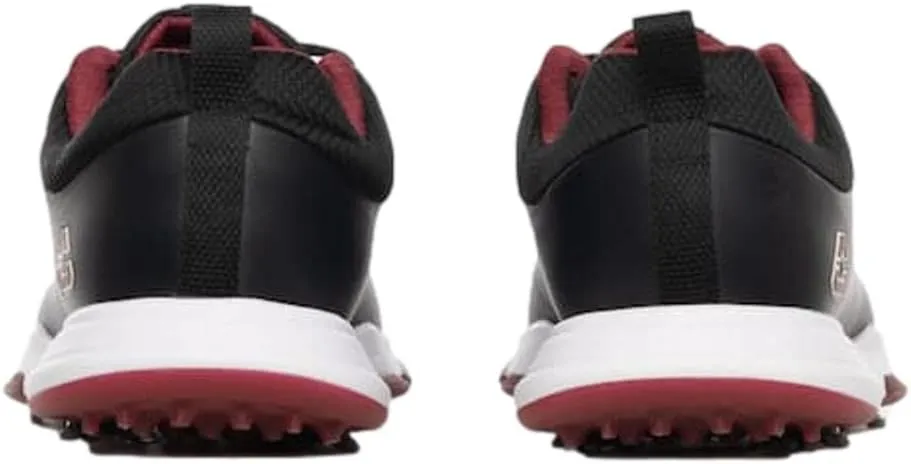 Cuater by Travis Mathew Men's The Ringer Spiked Golf Shoe, Black/Ruby Wine