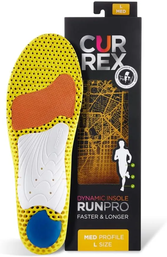 CURREX RunPro Insoles for Running Shoes – Arch Support Inserts to Help Reduce Fatigue, Prevent Injuries & Boost Performance – for Men & Women – Medium Arch, 2X