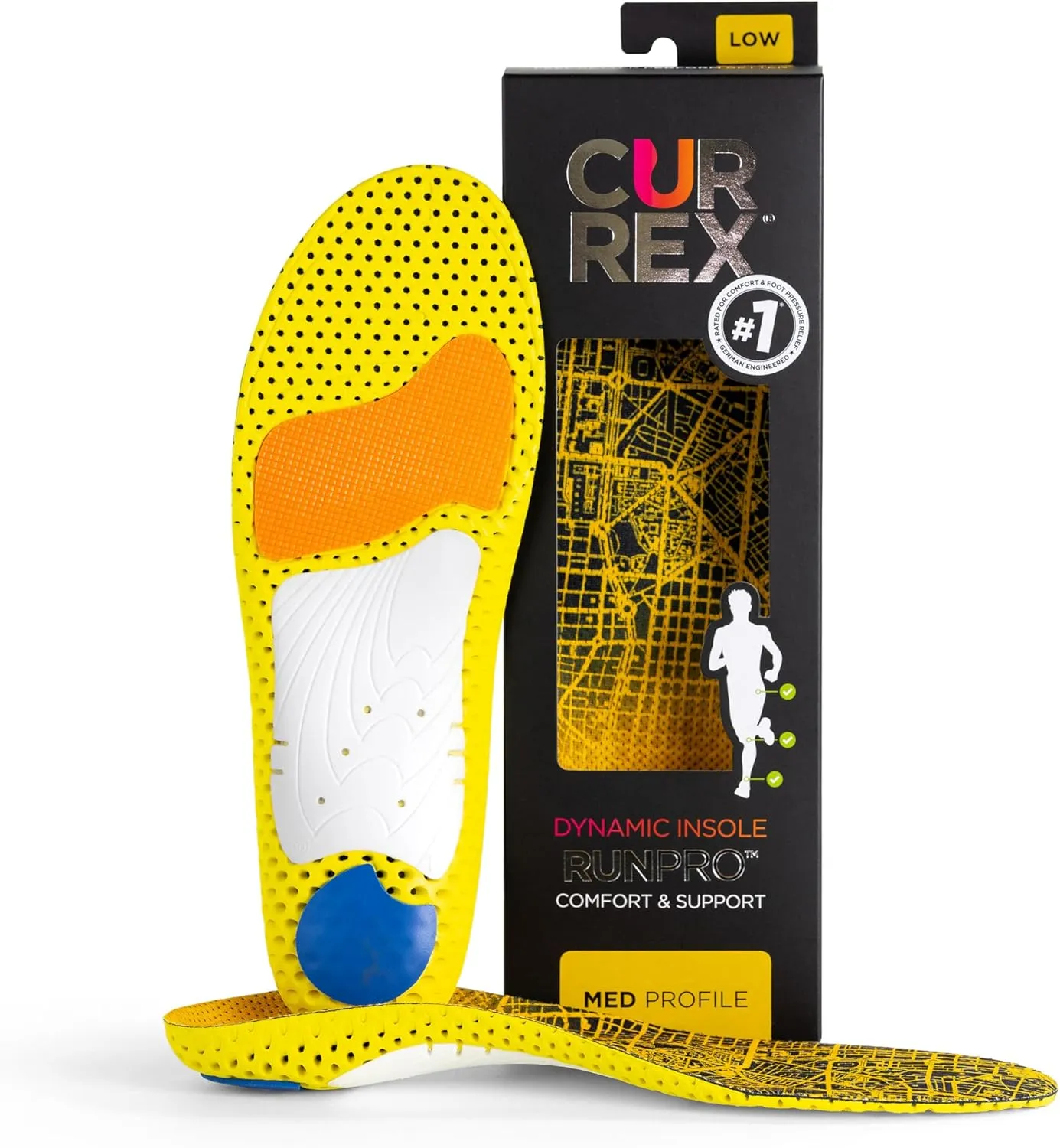 CURREX RunPro Insoles for Running Shoes – Arch Support Inserts to Help Reduce Fatigue, Prevent Injuries & Boost Performance – for Men & Women – Medium Arch, XS
