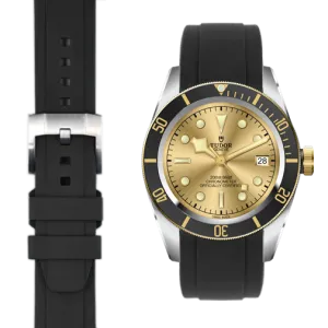 Curved End Rubber Strap for Tudor Black Bay Steel & Black Bay Steel & Gold