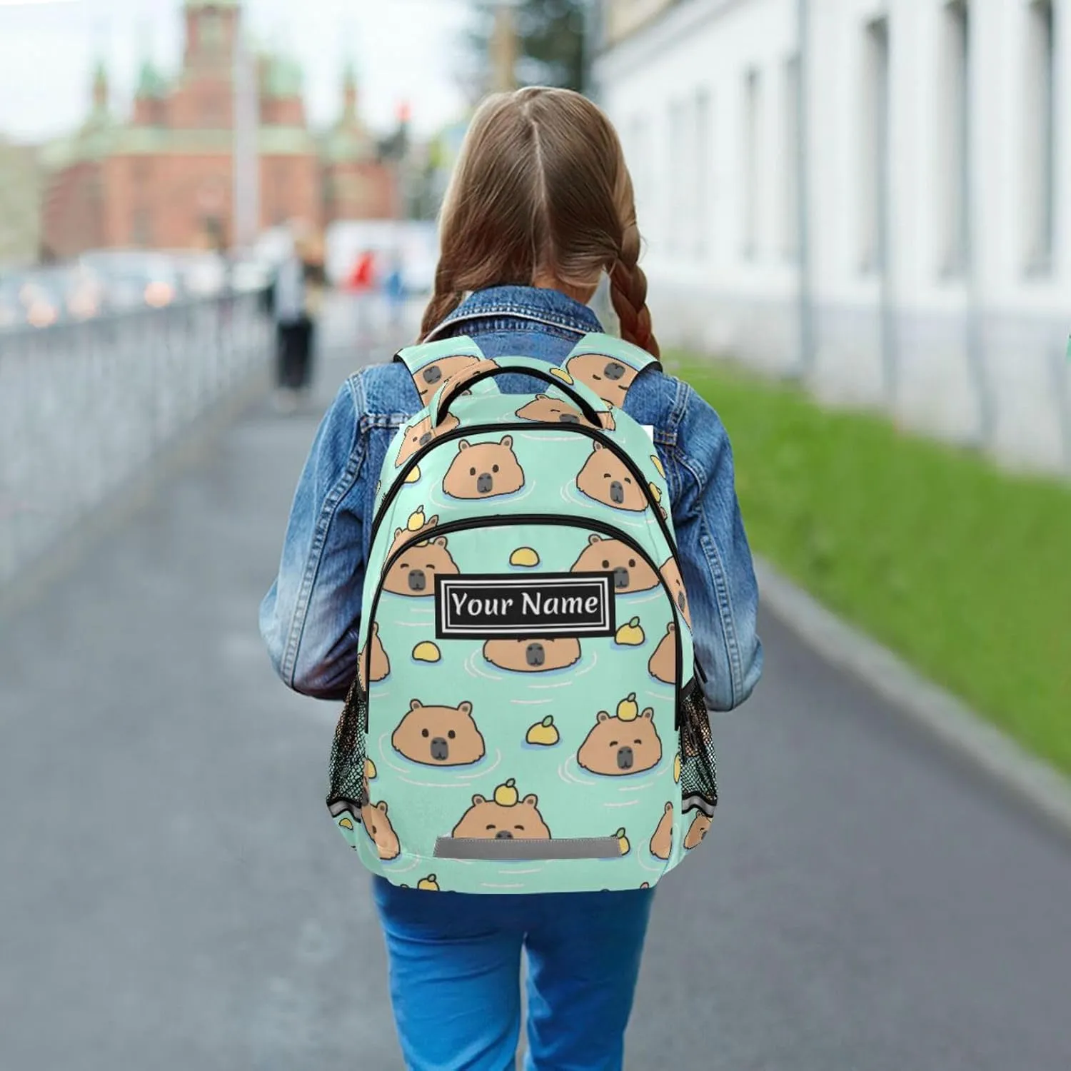 Custom Backpack for Men Women Capybara with Lemon Personalized Name Kids Backpack for Girls Boys Customized Travel Laptop Bag Casual Backpacks