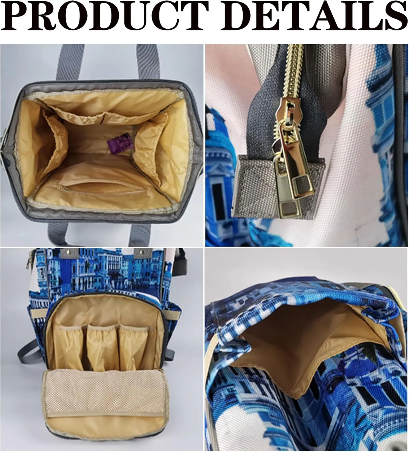 Custom Diaper Bag with Name, Personalized School Bag Cute Calf Pattern, Monogram Nappy Backpack with Thermal Pockets for Adults Kids, Large Capacity Waterproof Diaper Bag, Travel Gifts