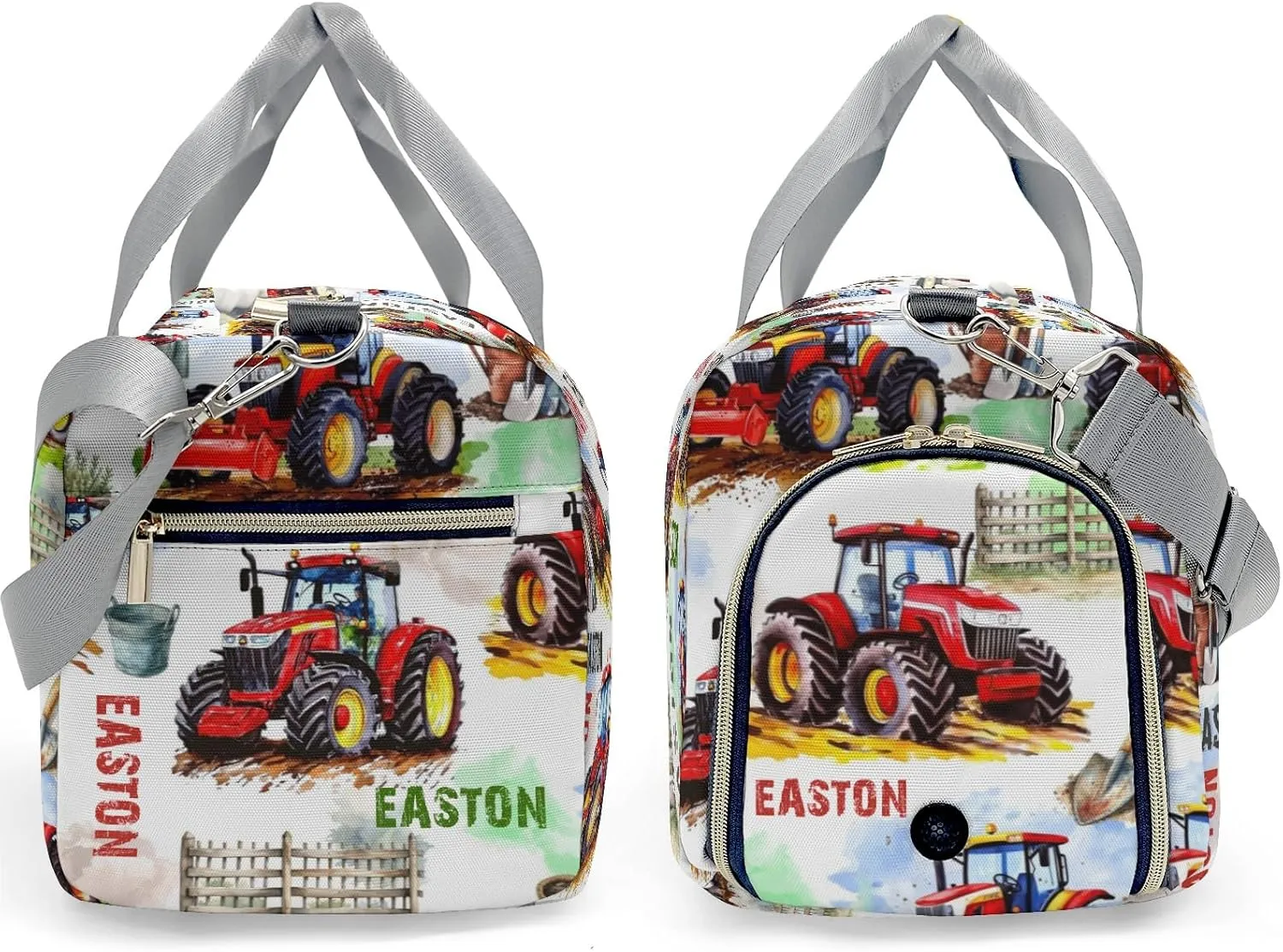 Custom Gift Farm Tractor Duffel Bag for Travel Weekender Bag, Farm Car Overnight Bag with Shoe Compartment Carry On Bag for Business Trips Sports