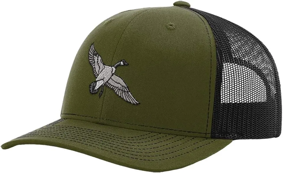 Custom Richardson Trucker Hat Canadian Goose Embroidery Design Mesh Baseball Cap