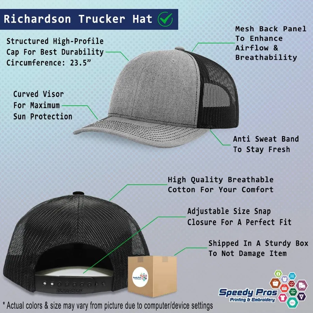 Custom Richardson Trucker Hat Garbage Truck Embroidery Design Mesh Baseball Cap