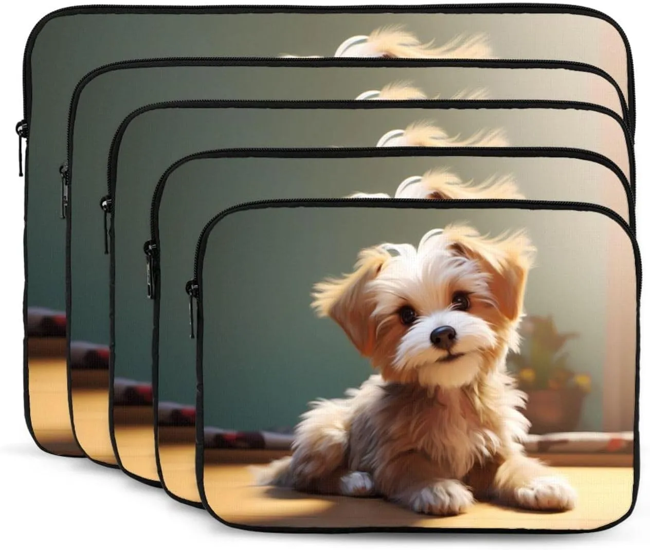 Cute Dog Pattern Shockproof Portable Laptop 17 inch Sleeve Bag for Men and Women - Ideal for Business Travel, School, and Daily Use