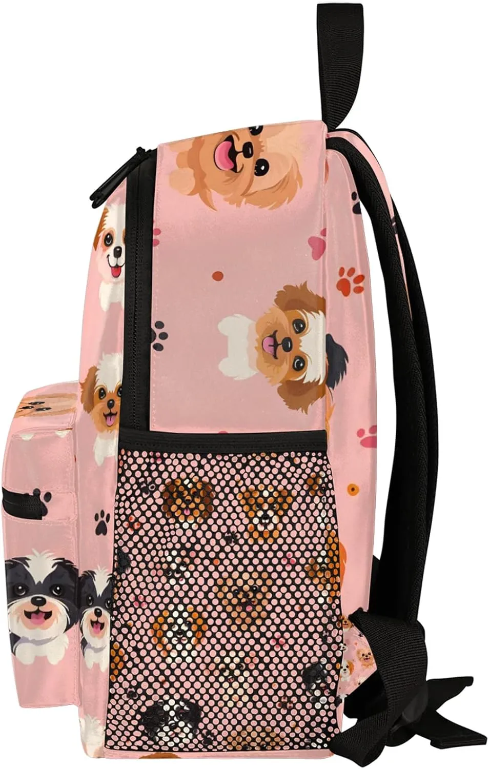 Cute Dogs Personalized Backpack Bag with Name Lightweight Custom Shoulder Bags Waterproof Casual Backpacks Travel Laptop Bag for Work Picnic 12in