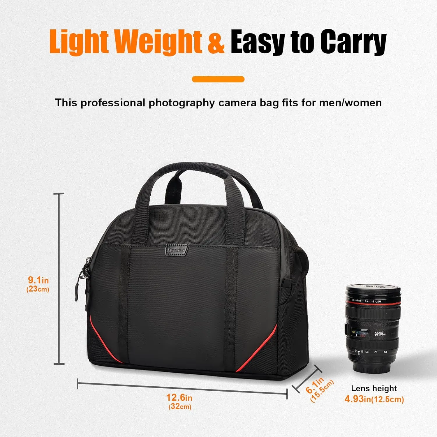 Cwatcun Camera Bag Crossbody, DSLR/SLR/Mirrorless Camera Bags for Photographers with Tripod Holder, Camera Case Compatible with Canon/Nikon/Sony - Small