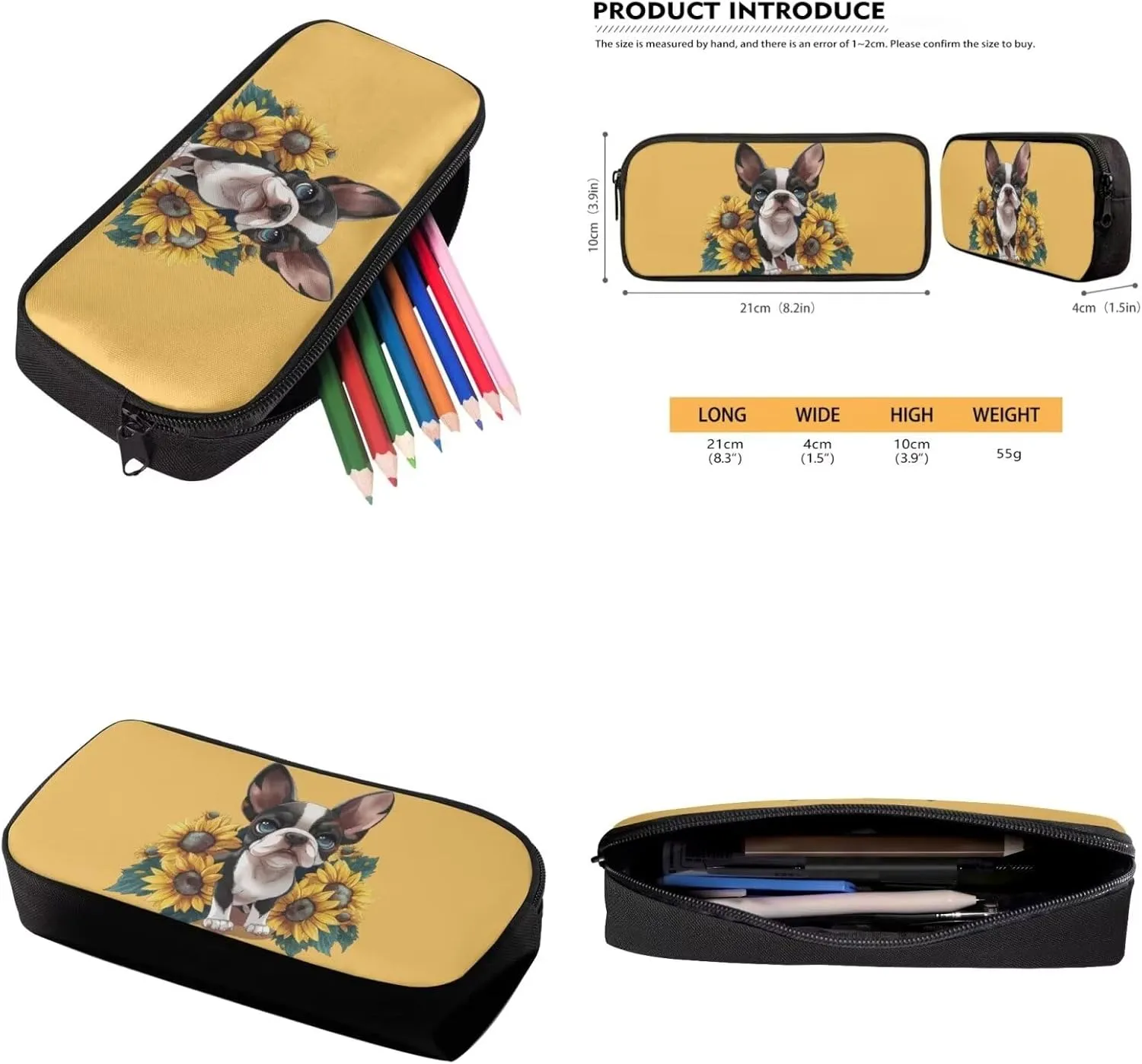 Dachshund Backpack Girls Schoolbag for Outdoor Sunflower Kids Backpack Set of 3 with Crossbody Lunch Bag Zip Pencil Box Child School Bag Sets for Travel/Sports/Hiking/Shopping