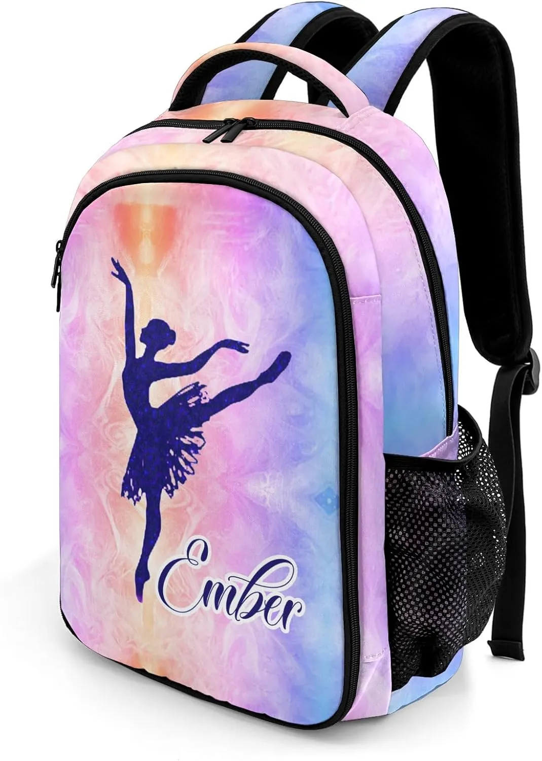 Dance Ballerina Pink Casual Bag Daypack Personalized School Backpack for Women Men Laptop Bag Camping Hiking