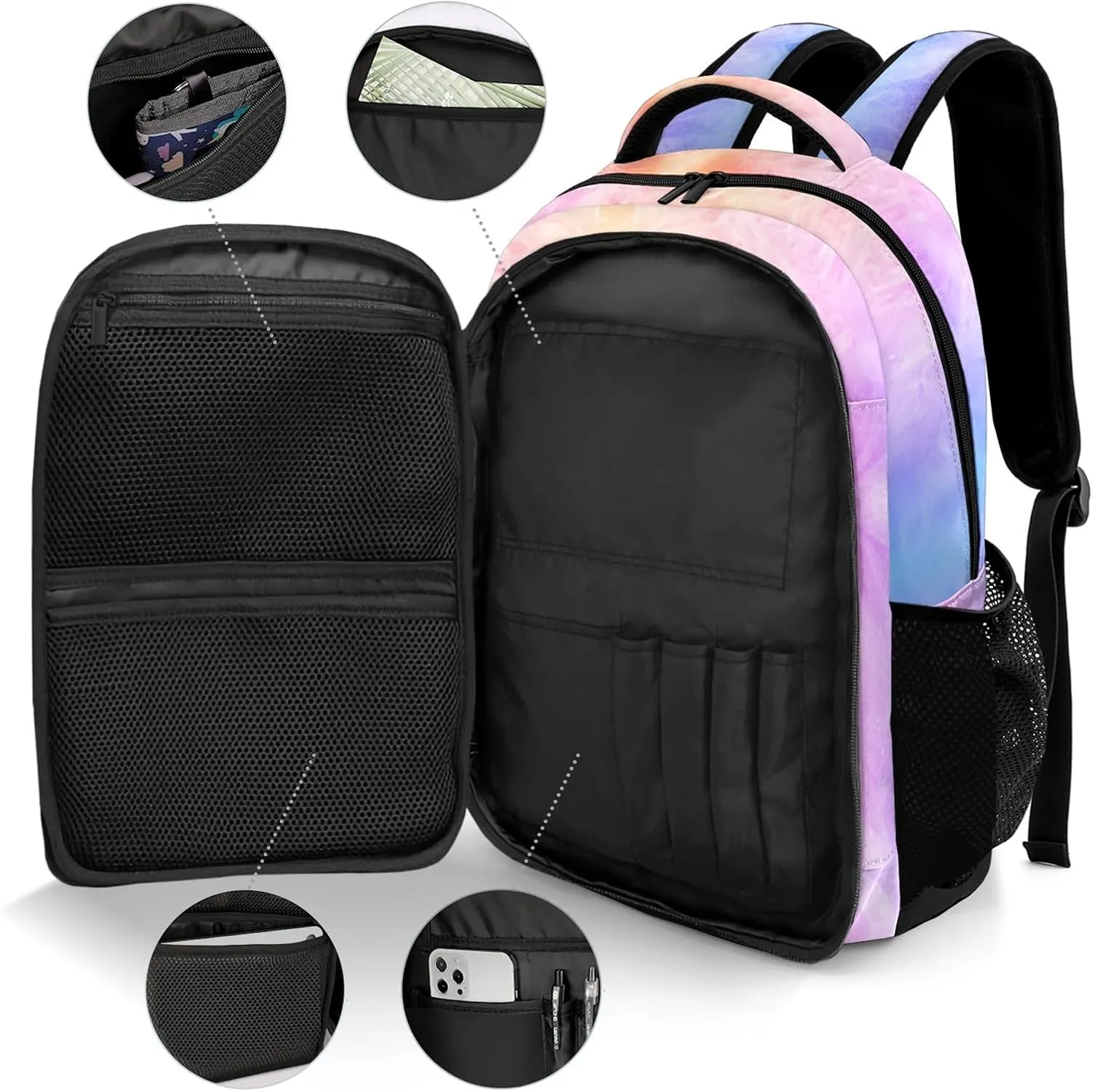 Dance Ballerina Pink Casual Bag Daypack Personalized School Backpack for Women Men Laptop Bag Camping Hiking