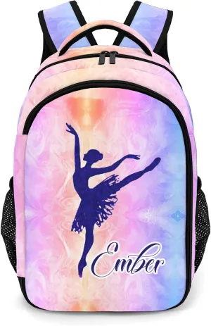 Dance Ballerina Pink Casual Bag Daypack Personalized School Backpack for Women Men Laptop Bag Camping Hiking