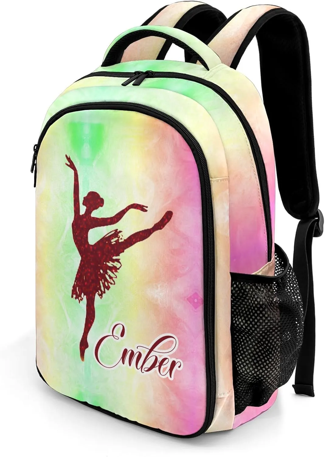 Dance Ballerina Red Laptop Bag Daypack Custom Backpack School Multifunctional Laptop Bag for Travel Camping Gift
