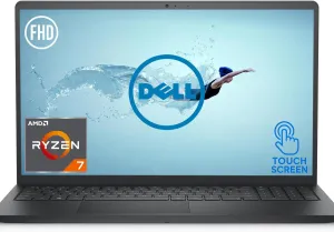 Dell Inspiron 15.6 Inch Laptop | Touchscreen, Anti-Glare | AMD Ryzen 7 7730U, 8-Core Processor | 16GB RAM, 512GB SSD | Windows 11 Home | Black | Light and Slim | Fast Charging