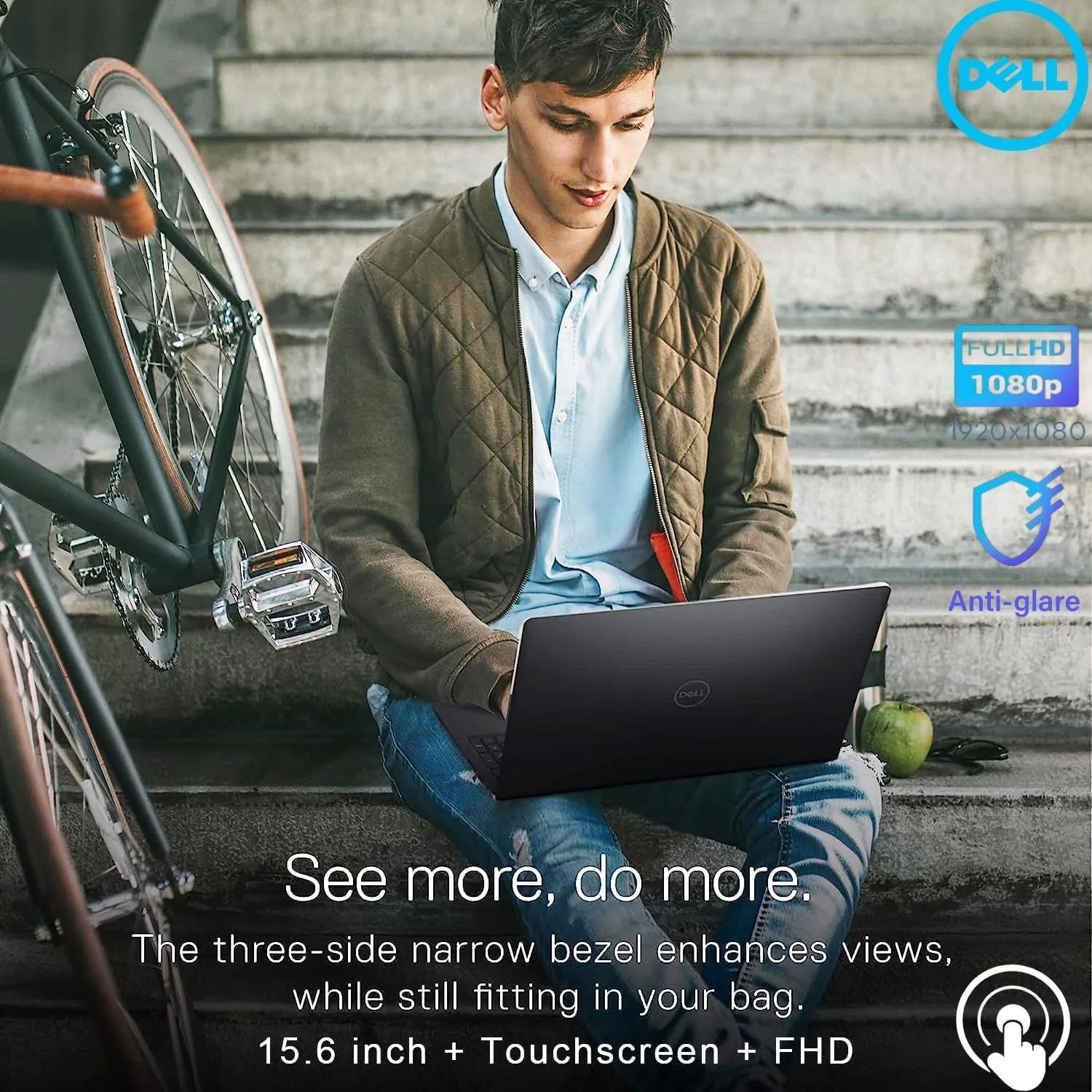 Dell Inspiron 3535 Touchscreen Laptop, 8-Core Speed AMD Ryzen 7-7730U CPU, 15.6 inch FHD Touch Display (Windows 11 Pro, 32GB RAM | 2TB SSD)