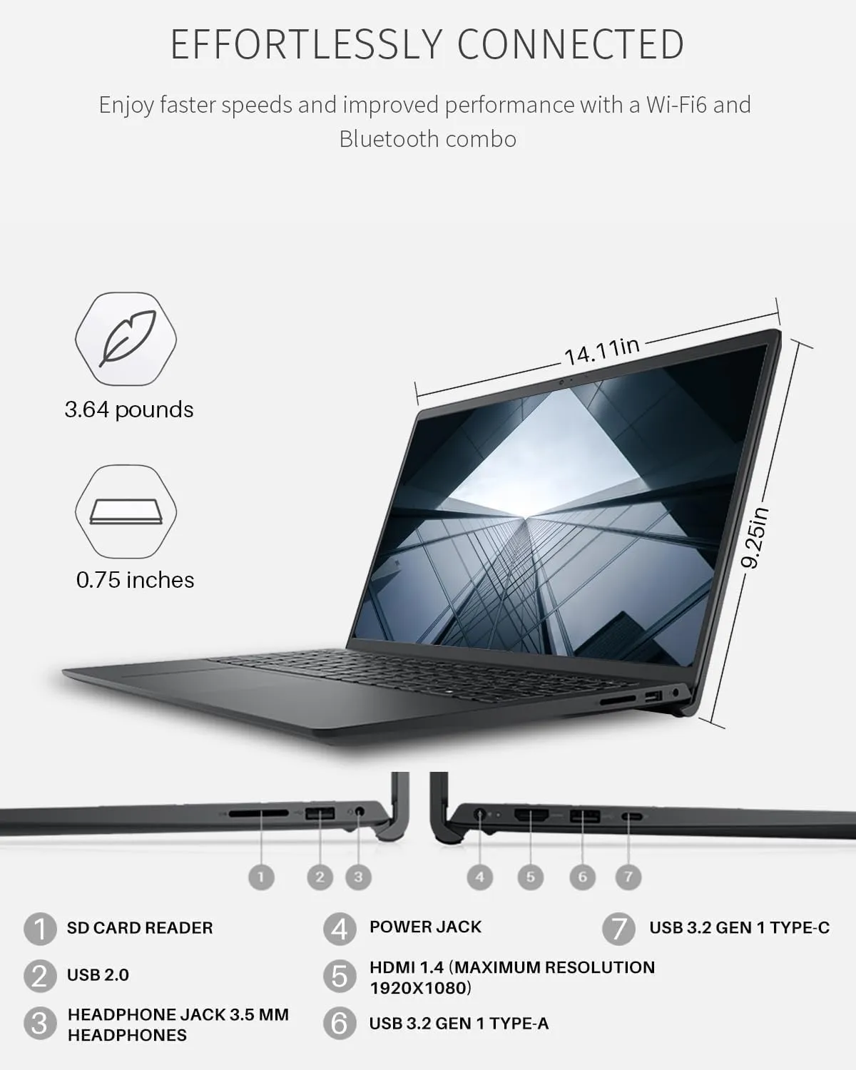 Dell Inspiron 3535 Touchscreen Laptop, 8-Core Speed AMD Ryzen 7-7730U CPU, 15.6 inch FHD Touch Display (Windows 11 Pro, 32GB RAM | 2TB SSD)