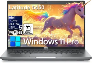 Dell Latitude 5450 5000 14" FHD Business Laptop Computer, Intel 12-Core Ultra 5 135U (Beat i7-1355U), 64GB DDR5 RAM, 2TB PCIe SSD, WiFi 6E, Backlit Keyboard, Thunderbolt 4, HDMI, Windows 11 Pro
