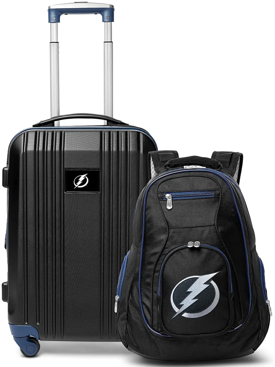 Denco Tampa Bay Lightning 2-Piece Luggage Set, Includes 21-inch Two-Tone Hardcase Spinner and 19" Laptop Backpack