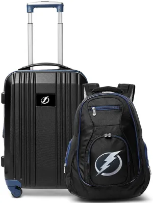 Denco Tampa Bay Lightning 2-Piece Luggage Set, Includes 21-inch Two-Tone Hardcase Spinner and 19" Laptop Backpack